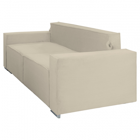 Canapea Lincoln catifea raiata, L03 crem, extensibila  cu lada de depozitare 230x100x82 [2]