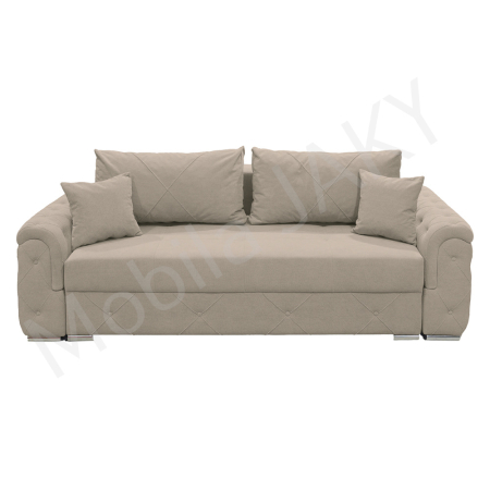 Magazin - Canapea extensibila Lorena, 3 locuri, bej , cu lada de depozitare, dimensiune 247x96x78 cm