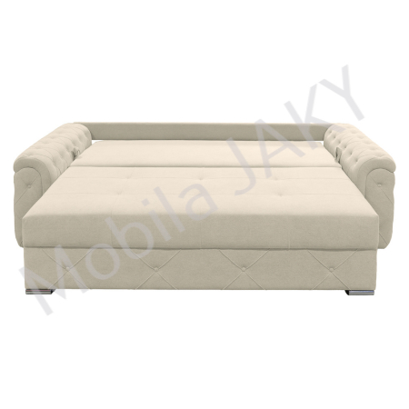 Canapea extensibila Lorena, 3 locuri, crem, cu lada de depozitare, dimensiune 247x96x78 cm [2]