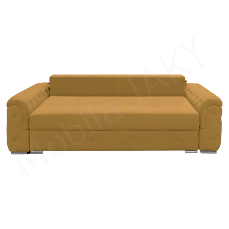 Canapea extensibila Lorena, 3 locuri, galben mustar, cu lada de depozitare, dimensiune 247x96x78 cm [1]