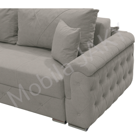 Canapea extensibila Lorena, 3 locuri, gri deschis , cu lada de depozitare, dimensiune 247x96x78 cm [3]