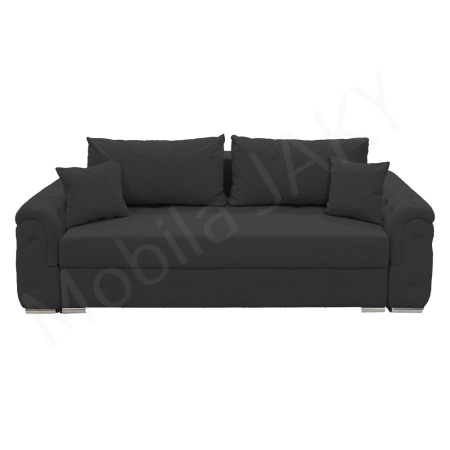Magazin - Canapea extensibila Lorena, 3 locuri, gri inchis, cu lada de depozitare, dimensiune 247x96x78 cm