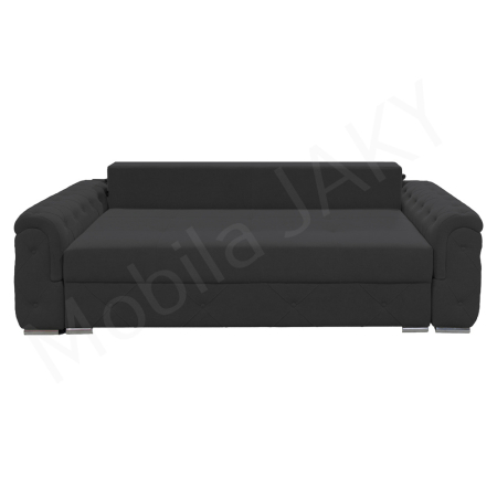 Canapea extensibila Lorena, 3 locuri, gri inchis, cu lada de depozitare, dimensiune 247x96x78 cm [1]