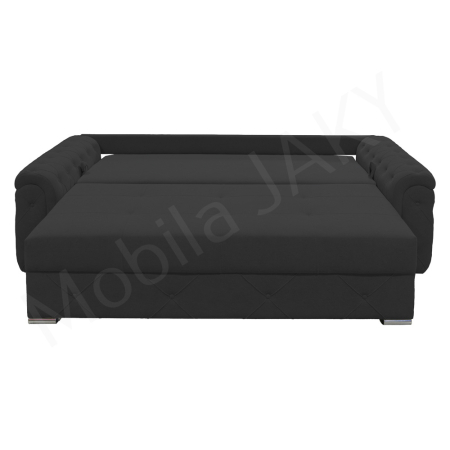 Canapea extensibila Lorena, 3 locuri, gri inchis, cu lada de depozitare, dimensiune 247x96x78 cm [2]