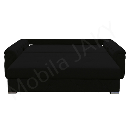 Canapea extensibila Lorena, 3 locuri, negru, cu lada de depozitare, dimensiune 247x96x78 cm [2]