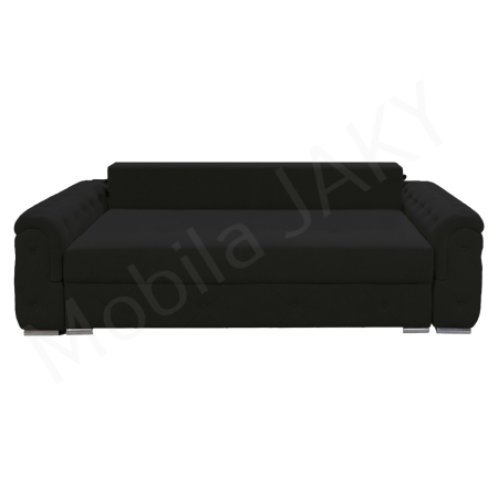 Canapea extensibila Lorena, 3 locuri, negru, cu lada de depozitare, dimensiune 247x96x78 cm [1]