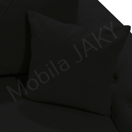 Canapea extensibila Lorena, 3 locuri, negru, cu lada de depozitare, dimensiune 247x96x78 cm [5]