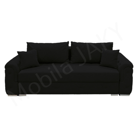 Magazin - Canapea extensibila Lorena, 3 locuri, negru, cu lada de depozitare, dimensiune 247x96x78 cm