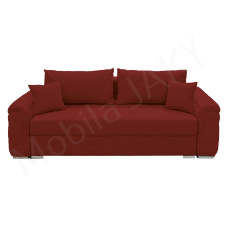 Magazin - Canapea extensibila Lorena, 3 locuri, rosu caramiziu, cu lada de depozitare, dimensiune 247x96x78 cm