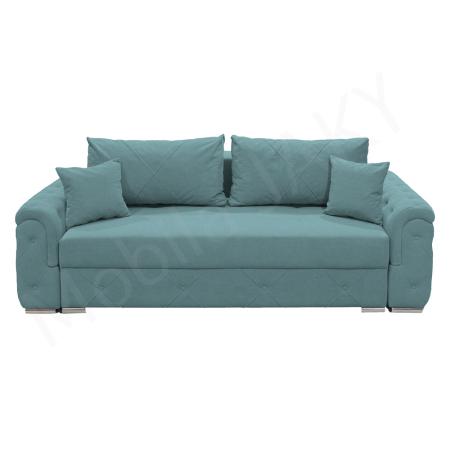 Magazin - Canapea extensibila Lorena, 3 locuri, verde marin, cu lada de depozitare, dimensiune 247x96x78 cm - mobila JAKY