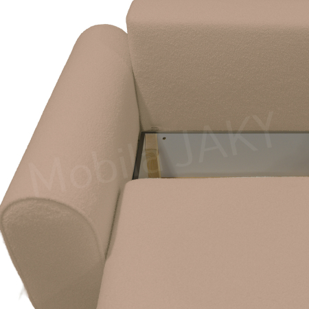 Canapea extensibila MELINA, 3 locuri, stofa boucle cappuccino 14, cu lada de depozitare, dimensiunea 244x100x80 cm [7]
