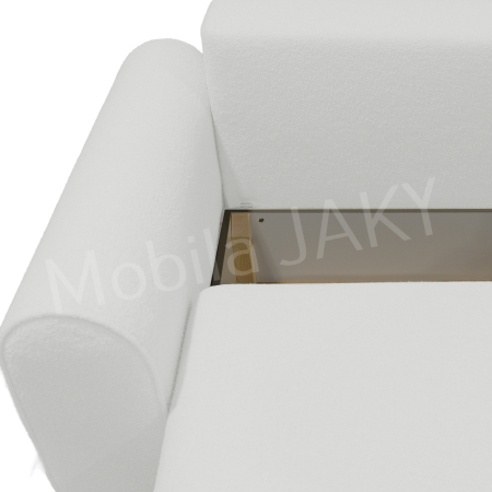 Canapea MELINA boucle alb 01, 3 locuri, extensibila cu lada de depozitare, dimensiunea 244x100x80 cm [8]