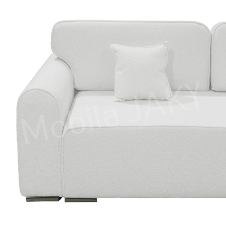 Canapea MELINA boucle alb 01, 3 locuri, extensibila cu lada de depozitare, dimensiunea 244x100x80 cm [3]