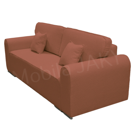 Canapea extensibila MELINA, 3 locuri, stofa boucle caramiziu 54, cu lada de depozitare, dimensiunea 244x100x80 cm [4]