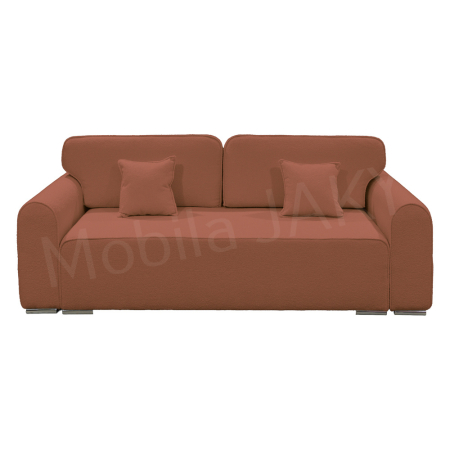 Magazin - Canapea extensibila MELINA, 3 locuri, stofa boucle caramiziu 54, cu lada de depozitare, dimensiunea 244x100x80 cm
