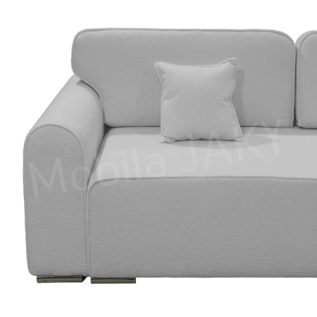 Canapea extensibila MELINA, 3 locuri, stofa boucle gri deschis 83, cu lada de depozitare, dimensiunea 244x100x80 cm [2]