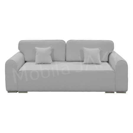 Magazin - Canapea extensibila MELINA, 3 locuri, stofa boucle gri deschis 83, cu lada de depozitare, dimensiunea 244x100x80 cm