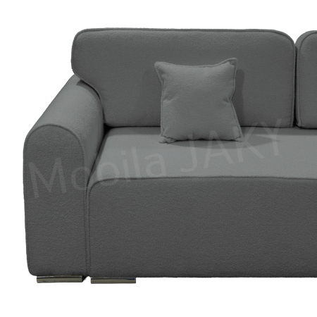 Canapea extensibila MELINA, 3 locuri, stofa boucle gri inchis 92, cu lada de depozitare, dimensiunea 244x100x80 cm [2]