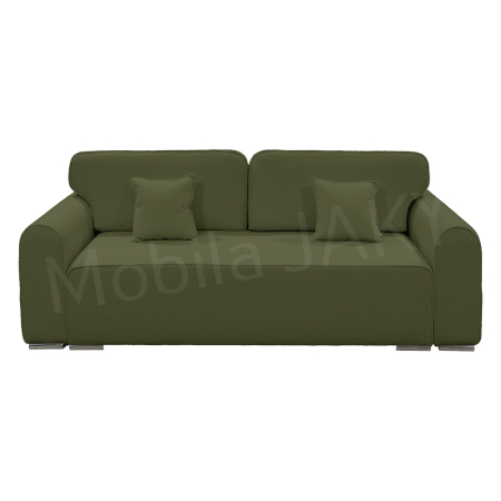 Magazin - Canapea extensibila MELINA, 3 locuri, stofa boucle verde olive 38, cu lada de depozitare, dimensiunea 244x100x80 cm