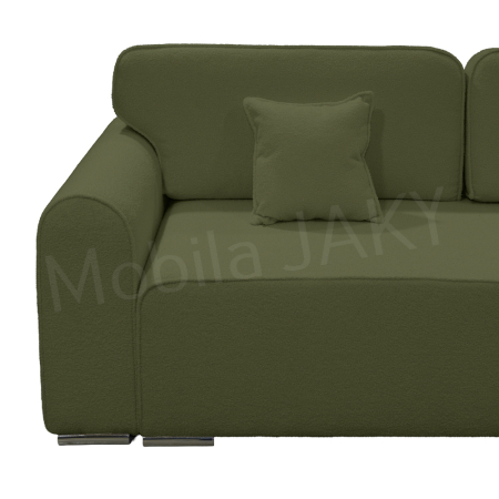 Canapea extensibila MELINA, 3 locuri, stofa boucle verde olive 38, cu lada de depozitare, dimensiunea 244x100x80 cm [2]