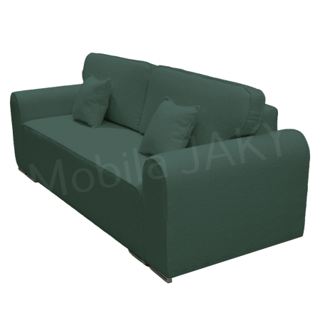Canapea extensibila MELINA, 3 locuri, stofa boucle verde salvie 34, cu lada de depozitare, dimensiunea 244x100x80 cm [4]