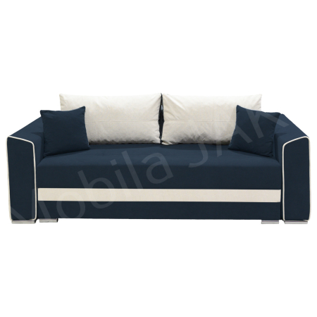 Magazin - Canapea extensibila Nicole, 3 locuri, bleumarin+ crem, cu lada de depozitare, dimensiune 237x96x78cm