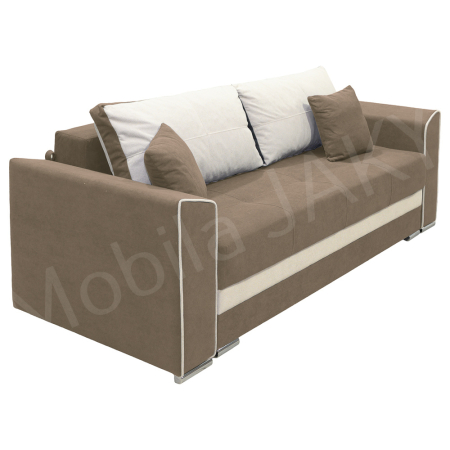 Canapea extensibila Nicole, 3 locuri, cappuccino + crem, cu lada de depozitare, dimensiune 237x96x78cm [2]