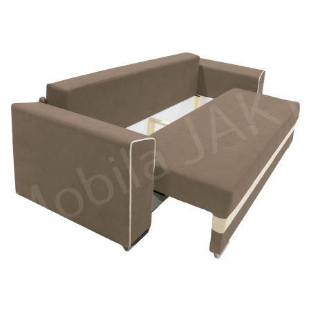 Canapea extensibila Nicole, 3 locuri, cappuccino + crem, cu lada de depozitare, dimensiune 237x96x78cm [3]