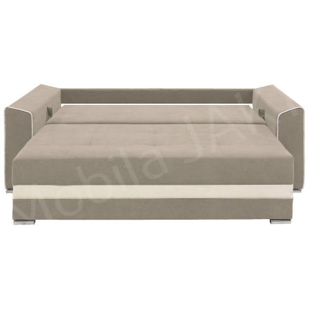 Canapea extensibila Nicole, 3 locuri,bej + crem, cu lada de depozitare, dimensiune 237x96x78cm [4]