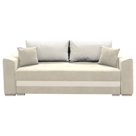 Magazin - Canapea extensibila Nicole, 3 locuri, crem + crem, cu lada de depozitare, dimensiune 237x96x78cm - mobila JAKY