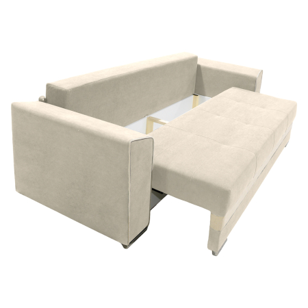 Canapea extensibila Nicole, 3 locuri, crem + crem, cu lada de depozitare, dimensiune 237x96x78cm - mobila JAKY [3]