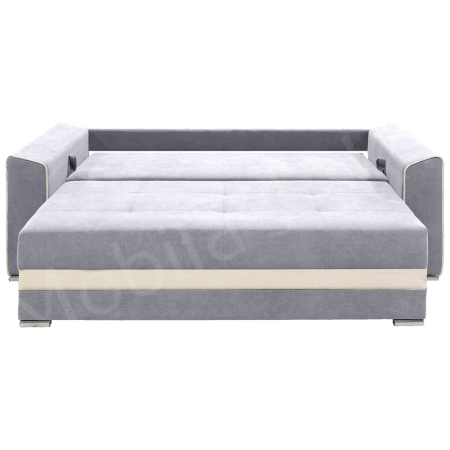 Canapea extensibila Nicole, 3 locuri, gri deschis + crem, cu lada de depozitare, dimensiune 237x96x78cm [6]