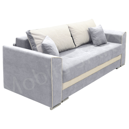 Canapea extensibila Nicole, 3 locuri, gri deschis + crem, cu lada de depozitare, dimensiune 237x96x78cm [1]
