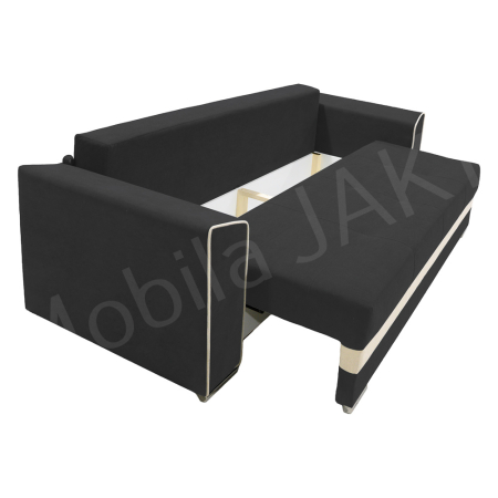 Canapea extensibila Nicole, 3 locuri, gri inchis + crem, cu lada de depozitare, dimensiune 237x96x78cm [3]