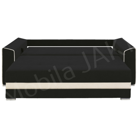 Canapea extensibila Nicole, 3 locuri, negru + crem, cu lada de depozitare, dimensiune 237x96x78cm [4]