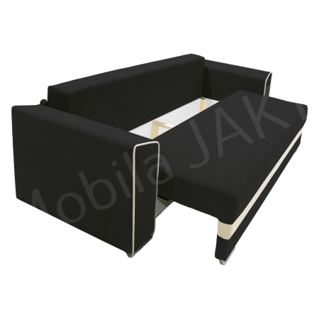 Canapea extensibila Nicole, 3 locuri, negru + crem, cu lada de depozitare, dimensiune 237x96x78cm [3]