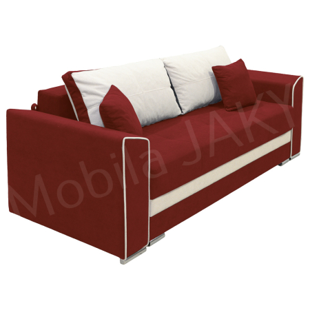 Canapea extensibila Nicole, 3 locuri, rosu caramiziu + crem, cu lada de depozitare, dimensiune 237x96x78cm [2]