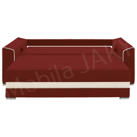 Canapea extensibila Nicole, 3 locuri, rosu caramiziu + crem, cu lada de depozitare, dimensiune 237x96x78cm [4]