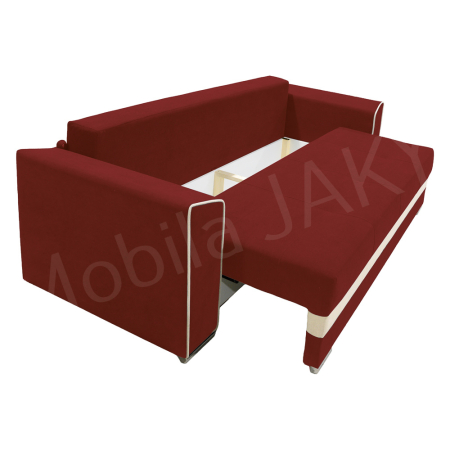 Canapea extensibila Nicole, 3 locuri, rosu caramiziu + crem, cu lada de depozitare, dimensiune 237x96x78cm [3]