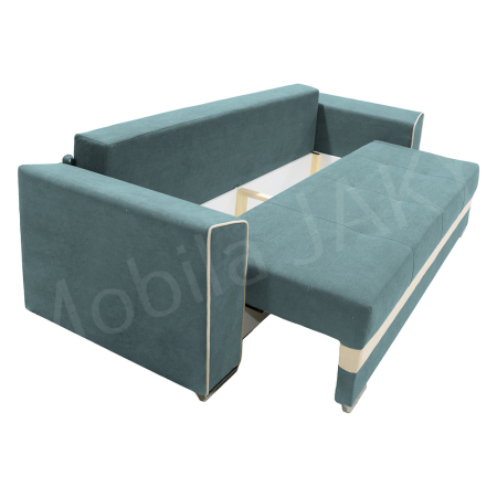 Canapea extensibila Nicole, 3 locuri, verde marin + crem, cu lada de depozitare, dimensiune 237x96x78cm [4]