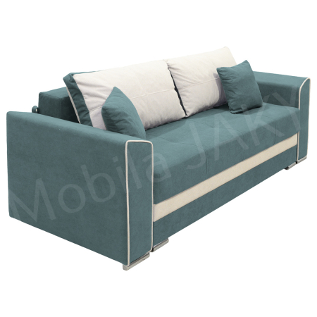 Canapea extensibila Nicole, 3 locuri, verde marin + crem, cu lada de depozitare, dimensiune 237x96x78cm [6]