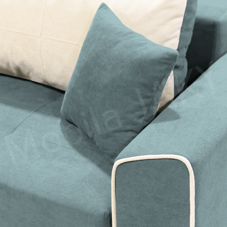 Canapea extensibila Nicole, 3 locuri, verde marin + crem, cu lada de depozitare, dimensiune 237x96x78cm [1]