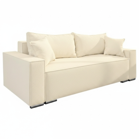 Canapea Nube stofa boucle, N02 crem, extensibila cu lada de depozitare, 230x100x82 [1]