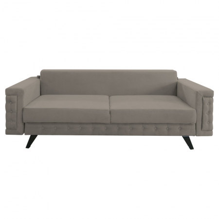 Canapea Omega stofa p86 gri deschis, extensibila cu lada de depozitare si picioare metalice negre, 230x105x80 [2]