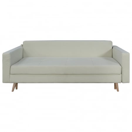 Canapea Sofia stofa p04 alb, extensibila cu lada de depozitare si picioare de lemn, 220x90x80 [4]