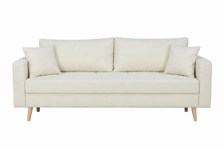 Canapea Sofia stofa p04 alb, extensibila cu lada de depozitare si picioare de lemn, 220x90x80 [1]