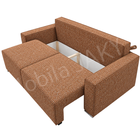 Canapea RIVA , stofa caramiziu P52, extensibila, cu lada de depozitare 230x100x82 [4]