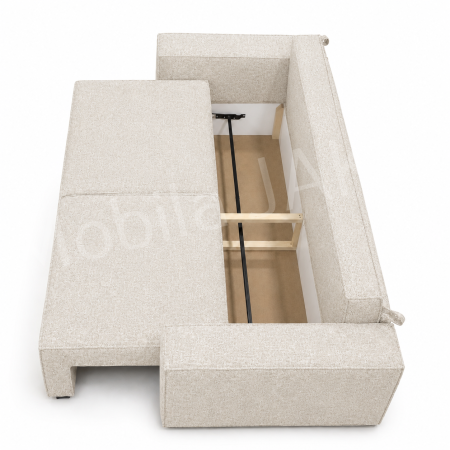 Canapea RIVA , stofa crem P04, extensibila, cu lada de depozitare 230x100x82 [4]