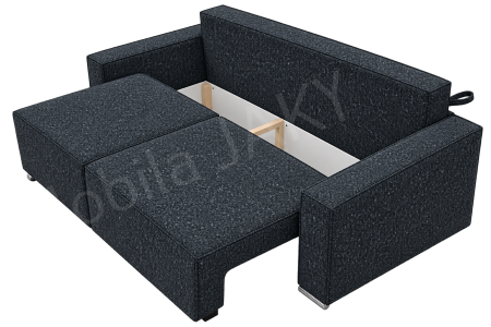 Canapea RIVA , stofa negru P98, extensibila, cu lada de depozitare 230x100x82 [5]