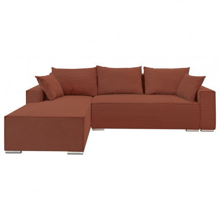 Coltar extensibil Lincoln mini stanga, cu lada de depozitare 280*185*102, caramiziu
